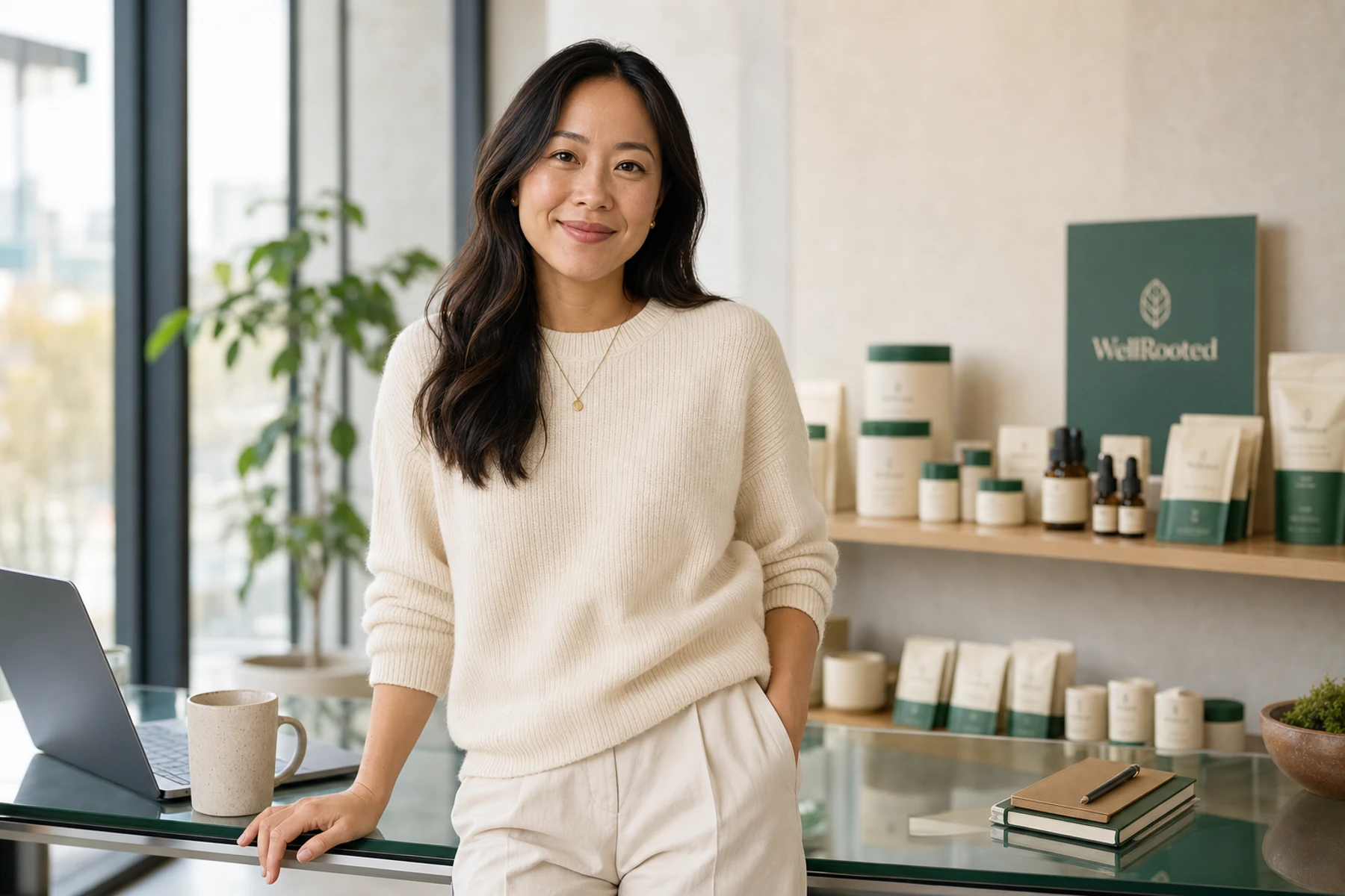 Maya Chen in a modern office