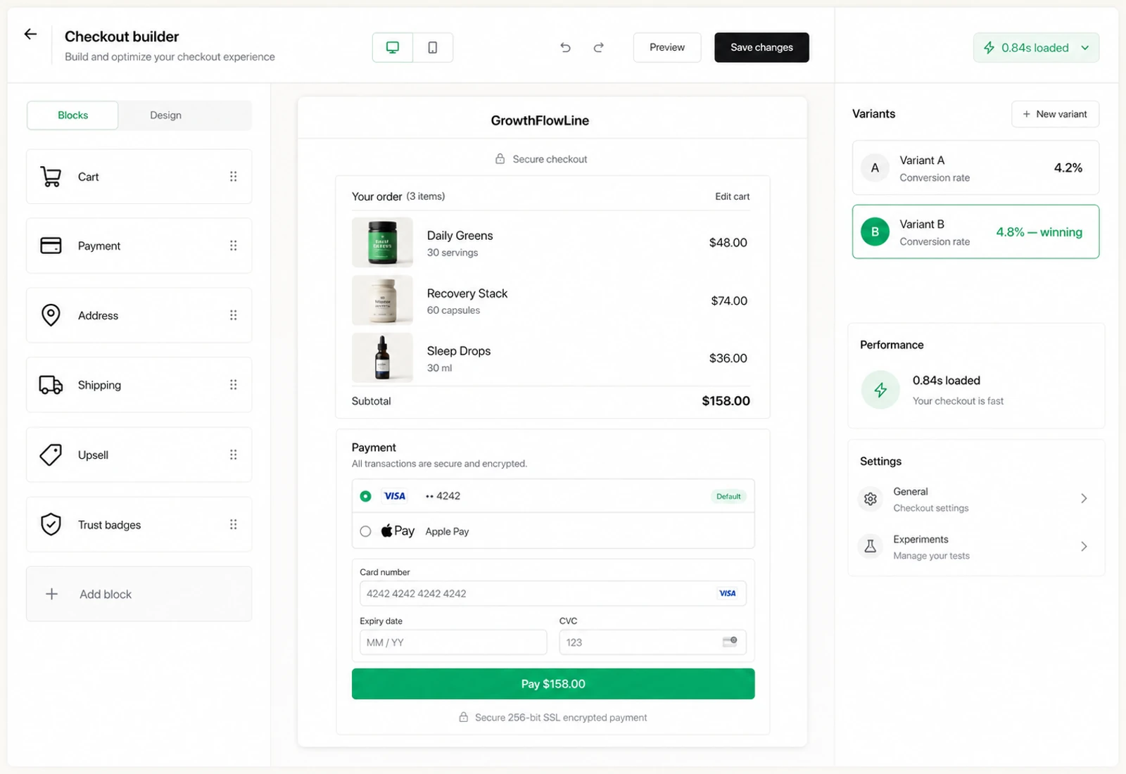 The fastest checkout on the open web.